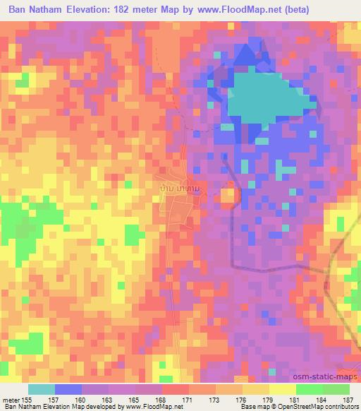 Ban Natham,Laos Elevation Map