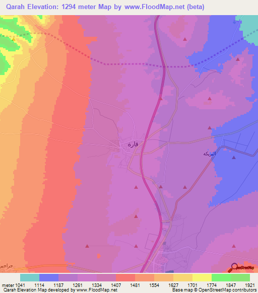 Qarah,Syria Elevation Map