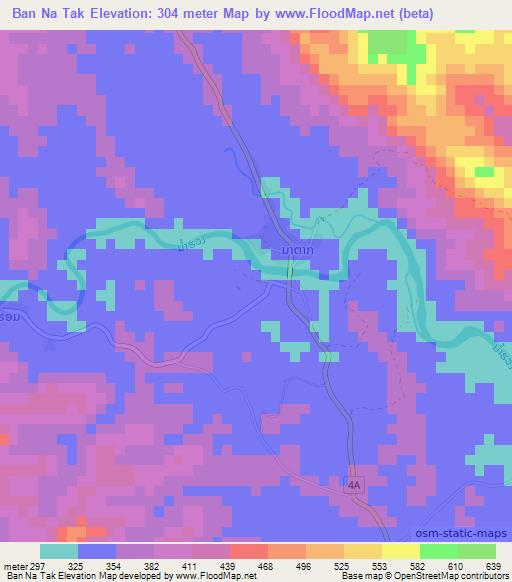 Ban Na Tak,Laos Elevation Map