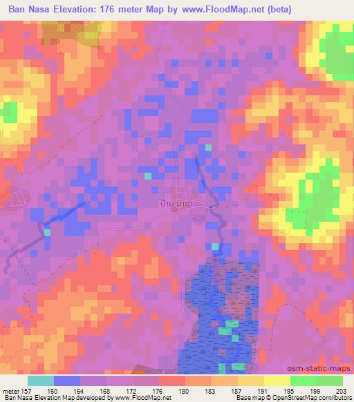 Ban Nasa,Laos Elevation Map