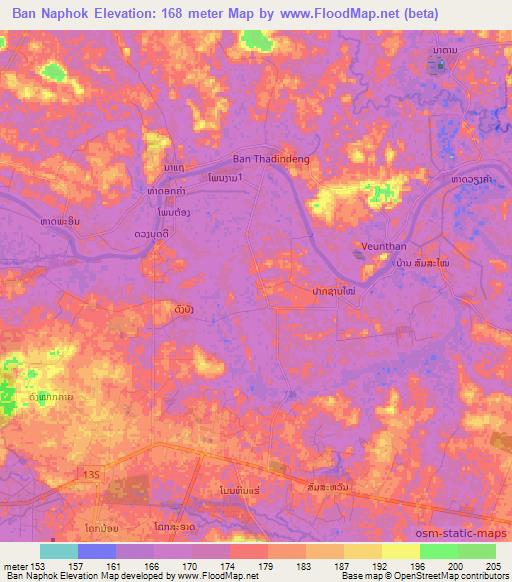 Ban Naphok,Laos Elevation Map