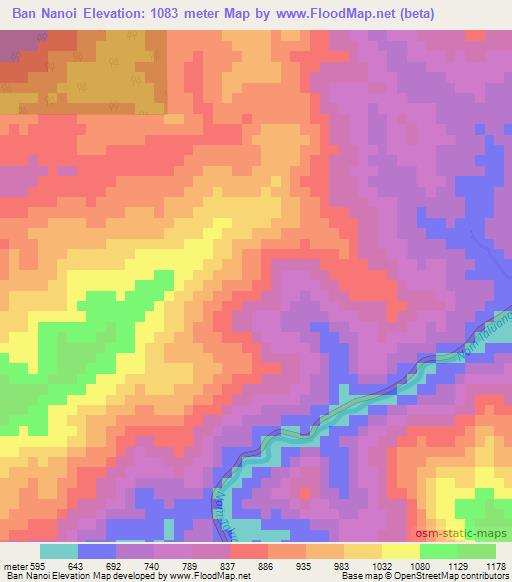 Ban Nanoi,Laos Elevation Map