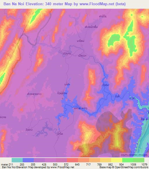 Ban Na Noi,Laos Elevation Map