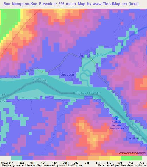 Ban Namgnon-Kao,Laos Elevation Map