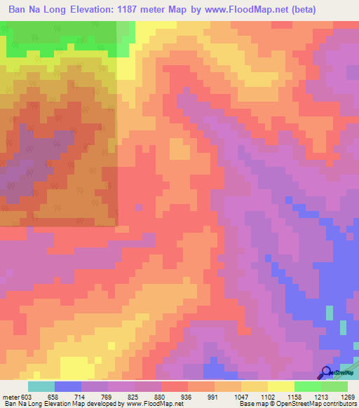 Ban Na Long,Laos Elevation Map