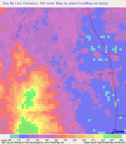 Ban Na Lien,Laos Elevation Map