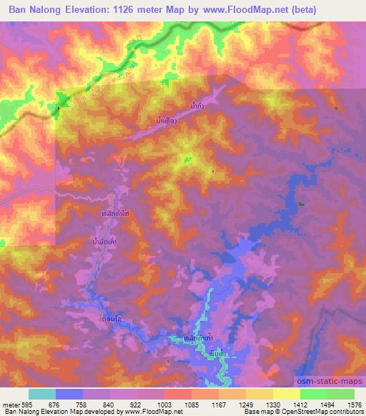 Ban Nalong,Laos Elevation Map