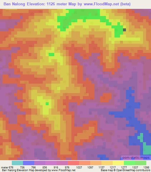 Ban Nalong,Laos Elevation Map