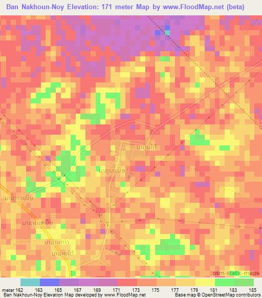 Ban Nakhoun-Noy,Laos Elevation Map