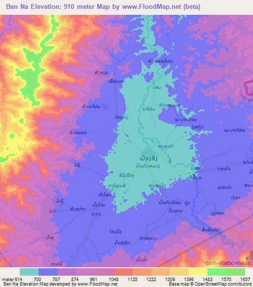 Ban Na,Laos Elevation Map