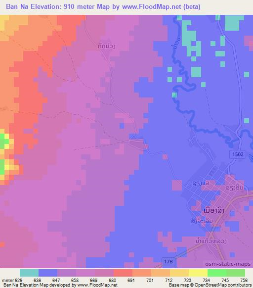 Ban Na,Laos Elevation Map