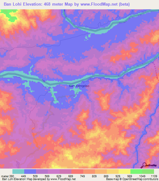 Ban Lohi,Laos Elevation Map