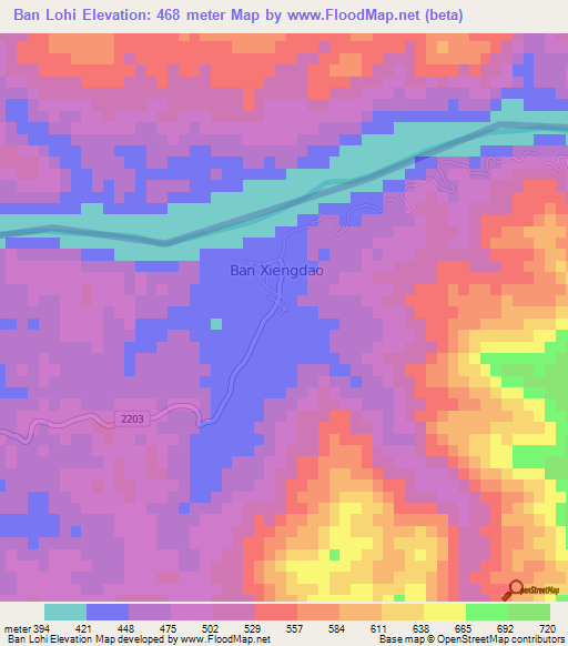 Ban Lohi,Laos Elevation Map