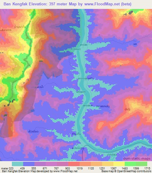 Ban Kengfak,Laos Elevation Map