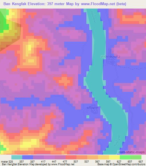 Ban Kengfak,Laos Elevation Map