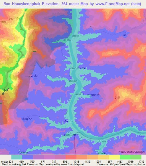 Ban Houaykengphak,Laos Elevation Map