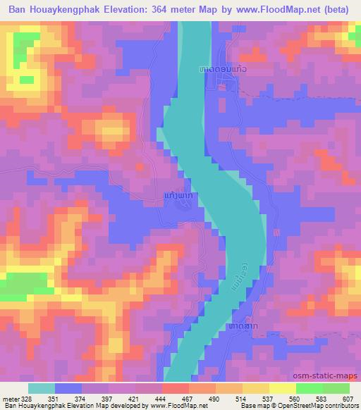 Ban Houaykengphak,Laos Elevation Map