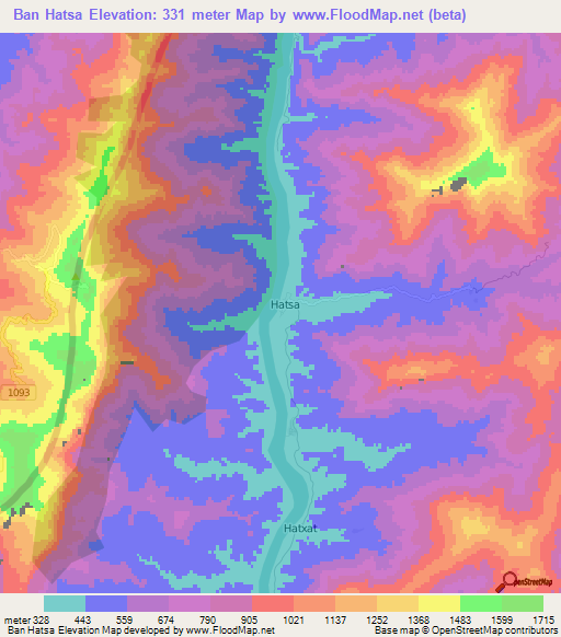 Ban Hatsa,Laos Elevation Map