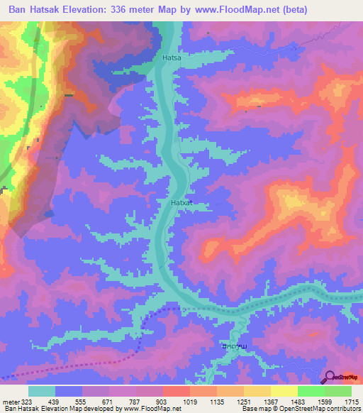 Ban Hatsak,Laos Elevation Map