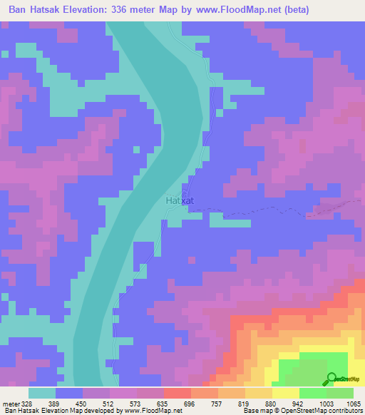 Ban Hatsak,Laos Elevation Map