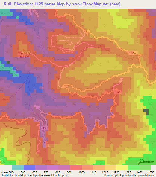 Ruili,Taiwan Elevation Map