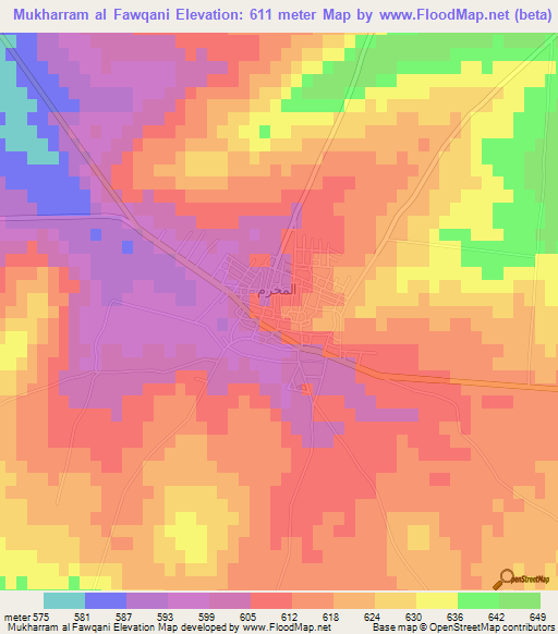 Mukharram al Fawqani,Syria Elevation Map