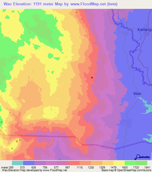 Wao,Philippines Elevation Map