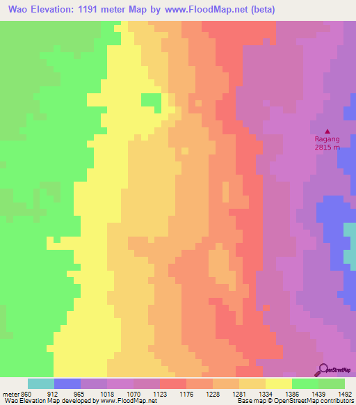 Wao,Philippines Elevation Map