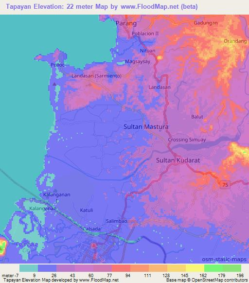 Tapayan,Philippines Elevation Map