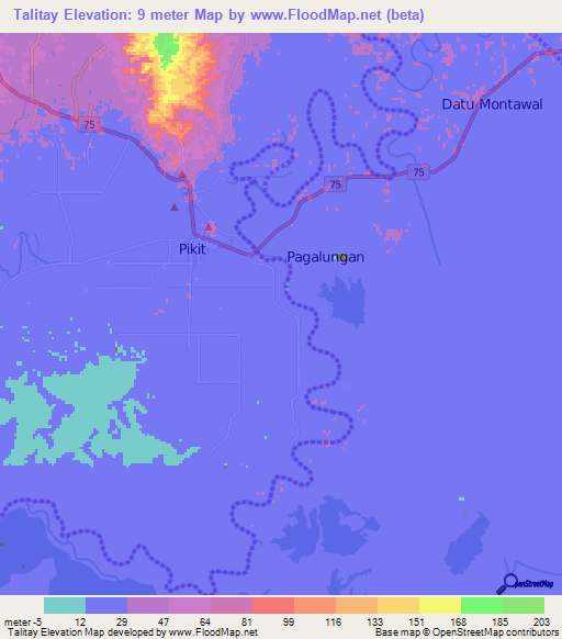 Talitay,Philippines Elevation Map