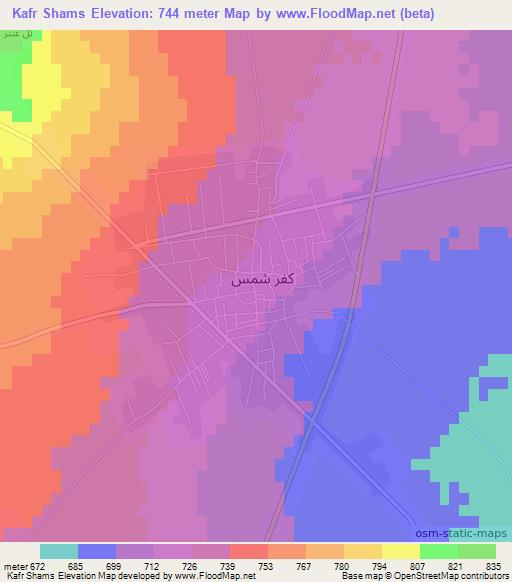 Kafr Shams,Syria Elevation Map