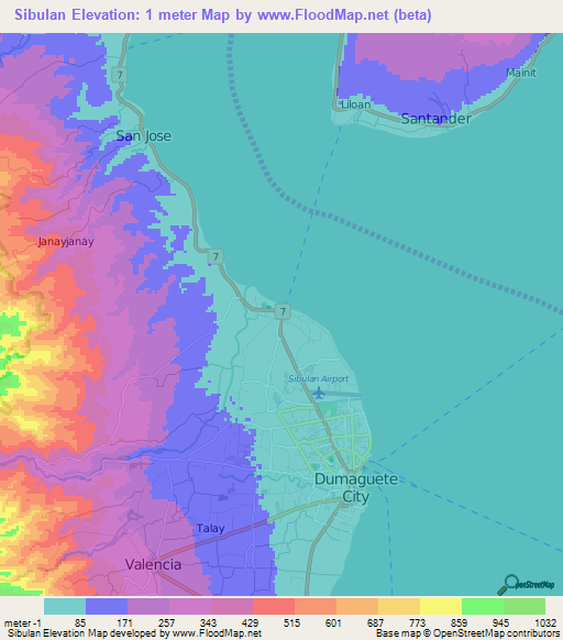 Elevation of Sibulan,Philippines Elevation Map, Topography, Contour