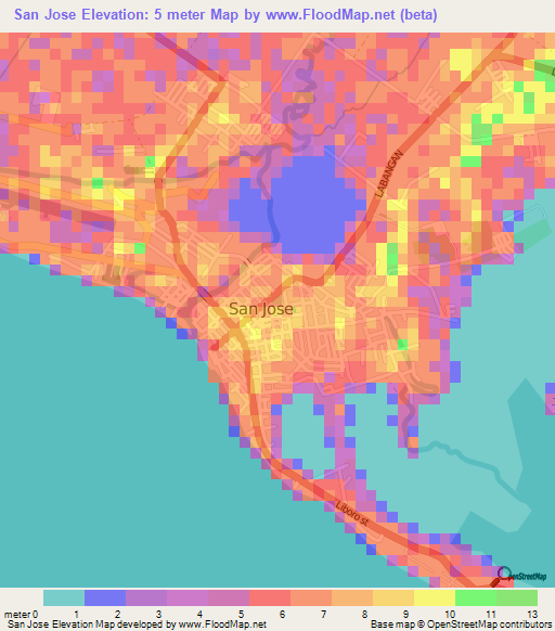 Elevation of San Jose,Philippines Elevation Map, Topography, Contour