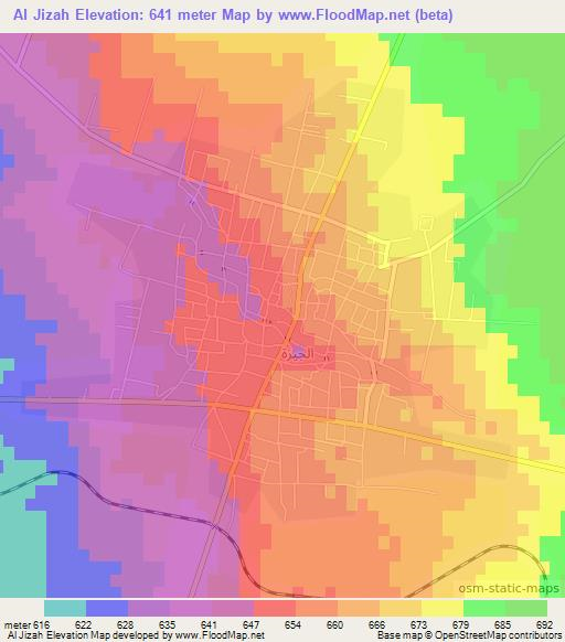 Al Jizah,Syria Elevation Map