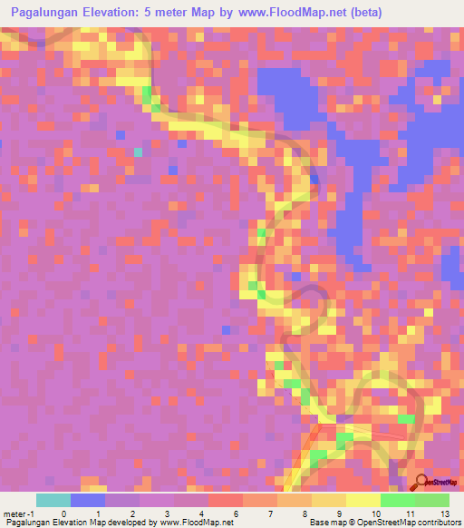 Pagalungan,Philippines Elevation Map