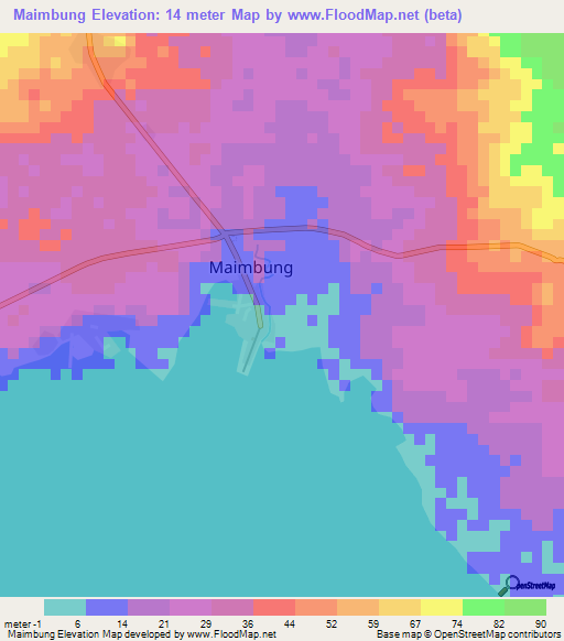 Maimbung,Philippines Elevation Map