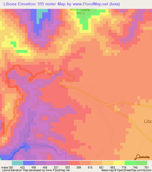 Libona,Philippines Elevation Map