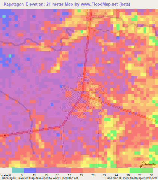 Kapatagan,Philippines Elevation Map