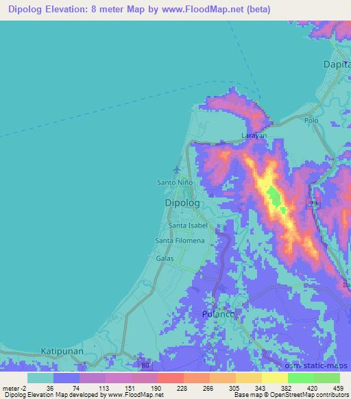 Dipolog,Philippines Elevation Map