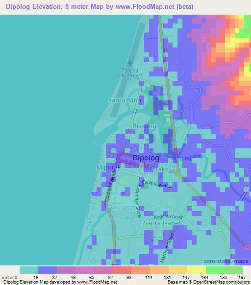 Dipolog,Philippines Elevation Map