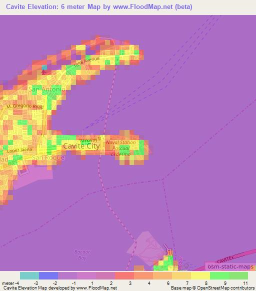 Cavite,Philippines Elevation Map