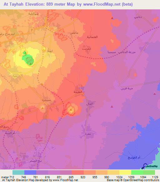 At Tayhah,Syria Elevation Map