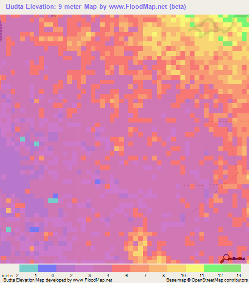 Budta,Philippines Elevation Map