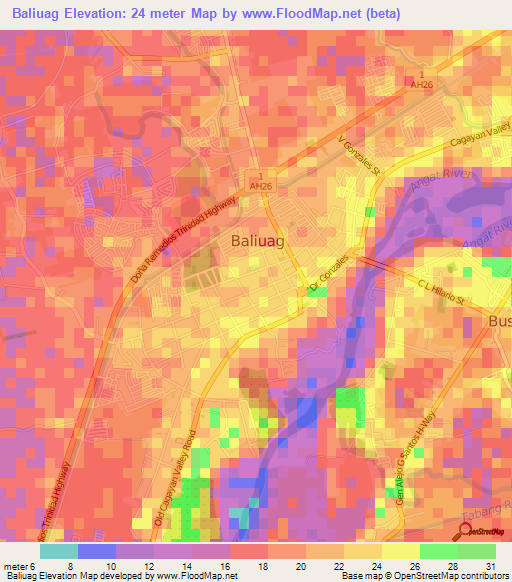 Baliuag,Philippines Elevation Map