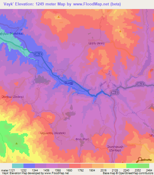 Vayk',Armenia Elevation Map