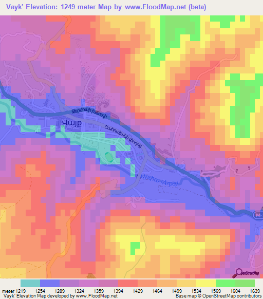 Vayk',Armenia Elevation Map