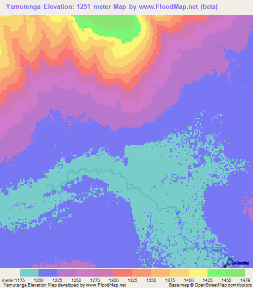 Yamutenga,Zambia Elevation Map