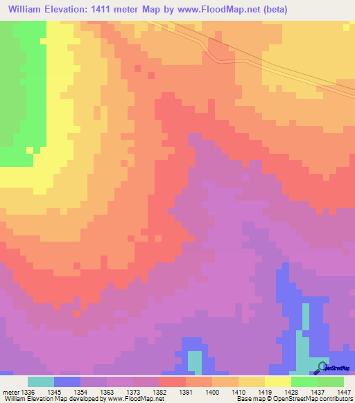 William,Zambia Elevation Map