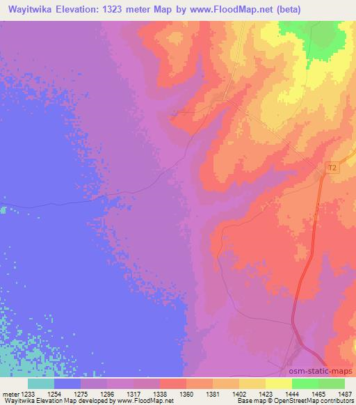 Wayitwika,Zambia Elevation Map