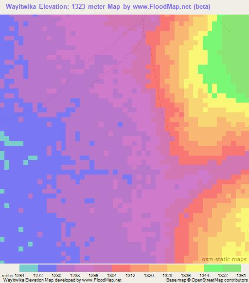 Wayitwika,Zambia Elevation Map